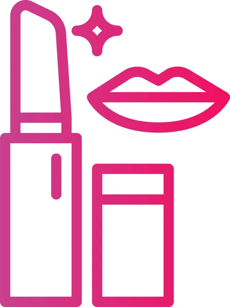 Schoonheid Cosmetische Lippenstift Pictogram Omtrek Stijl — Stockvector