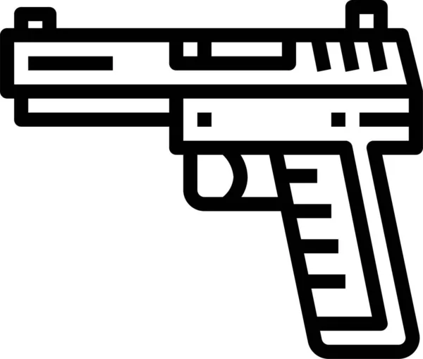 Gun Handgun Pistol Icon Outline Style — Stock Vector