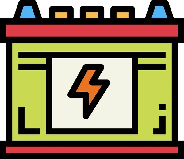 Ícone Energia Eletrônica Bateria Estilo Esboço Preenchido —  Vetores de Stock