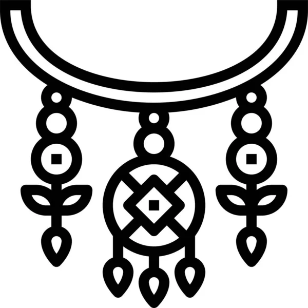 Akcesoria Kultury Biżuteria Ikona Zarysie Stylu — Wektor stockowy