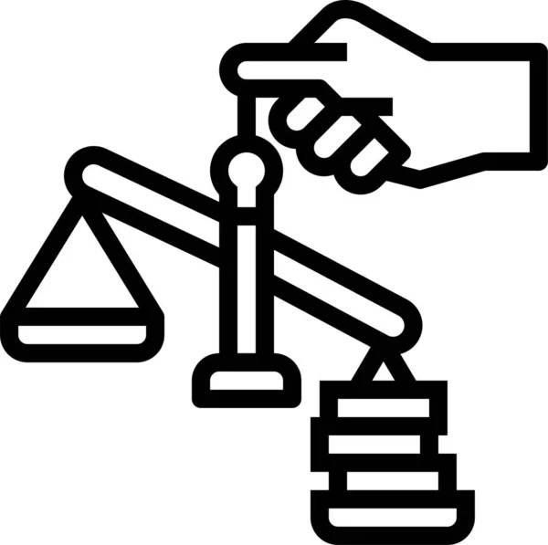 Значок Масштабу Закону Несправедливості Стилі Контурів — стоковий вектор