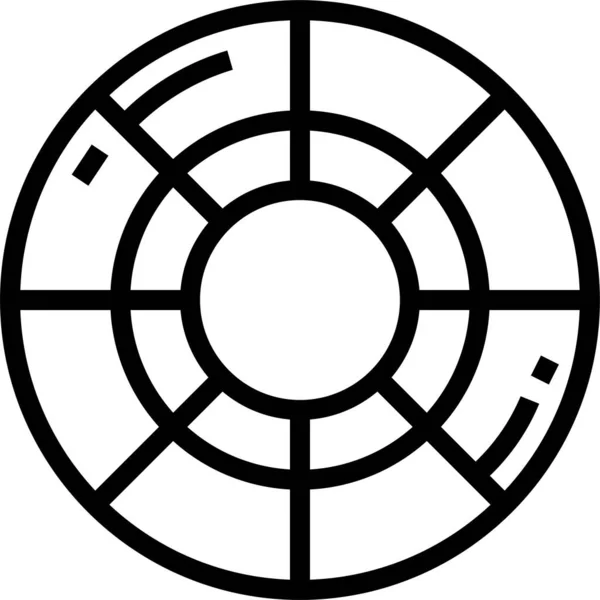 Kreisförmiges Farbpalettensymbol Umrissstil — Stockvektor