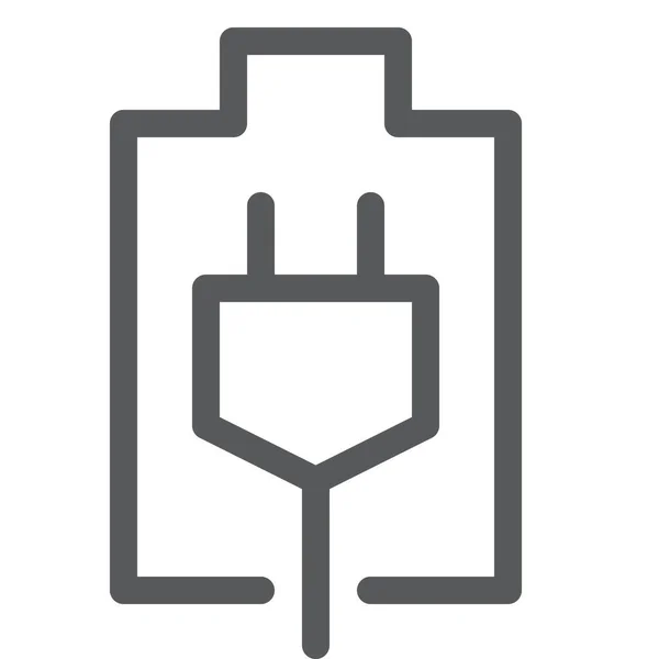 电池充电移动图标的轮廓风格 — 图库矢量图片