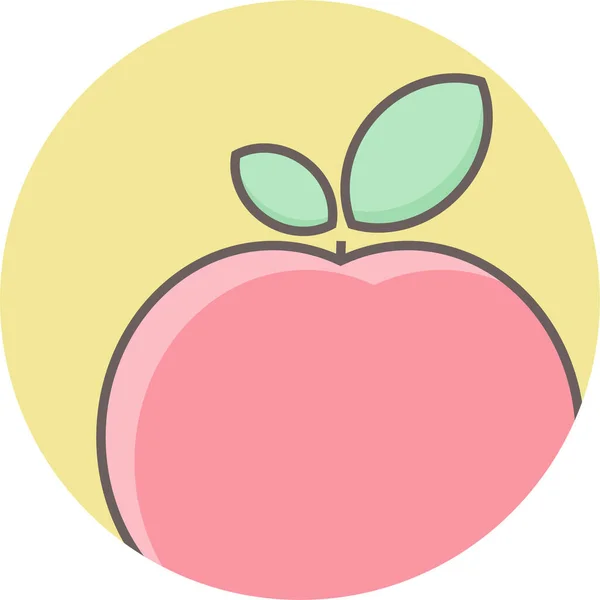 Μήλο Τροφίμων Εικονίδιο Φρούτων Στυλ Γεμάτο Περίγραμμα — Διανυσματικό Αρχείο
