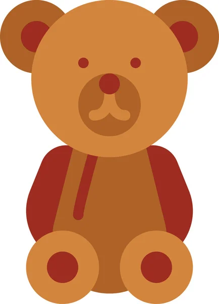Медведи Детей Пушистый Значок Плоском Стиле — стоковый вектор