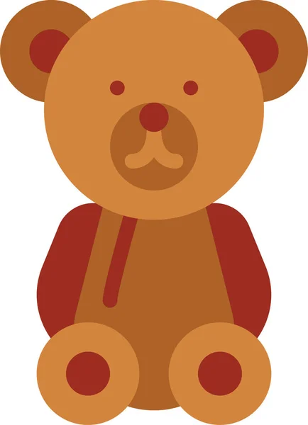 Oso Niños Icono Esponjoso Estilo Plano — Vector de stock