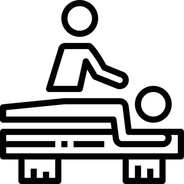 Massages Personen Spa Icoon Omtrek Stijl — Stockvector
