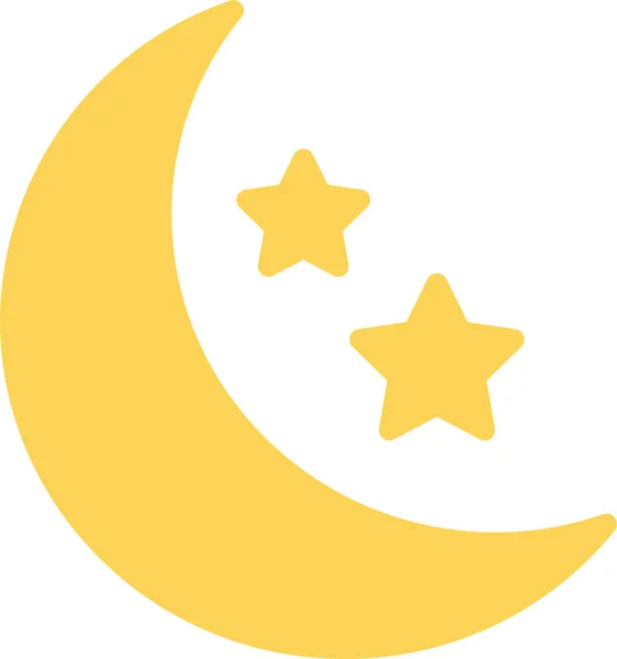 Luna Creciente Islam Icono — Vector de stock