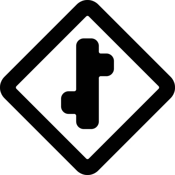 Verkeersbord Draai Pictogram Solide Stijl — Stockvector