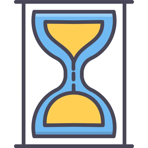 Hourglass Sandglass Clock Icon Filled Outline Style — Stock Vector