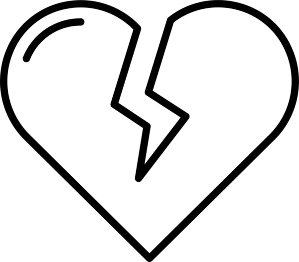 Broken Heart Heartbreak Icon Valentines Day Category — Stock Vector