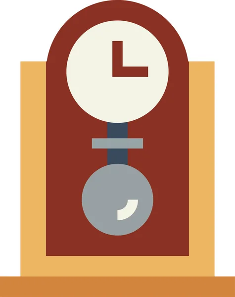 Clock Furniture Time Icon Flat Style — Stock Vector