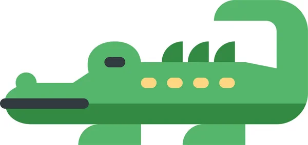 Reptile Crocodile Icône Faune Dans Style Plat — Image vectorielle