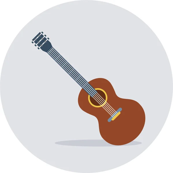 Gitarren Ikone Flachen Stil — Stockvektor
