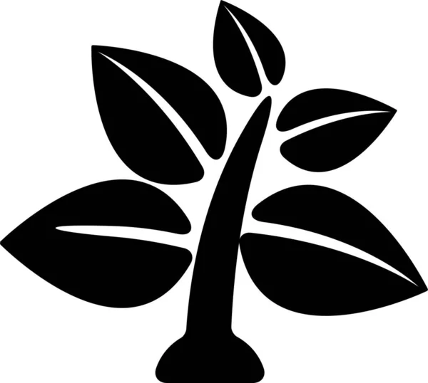 Ícone Ecologia Plantas Verdes Estilo Sólido — Vetor de Stock