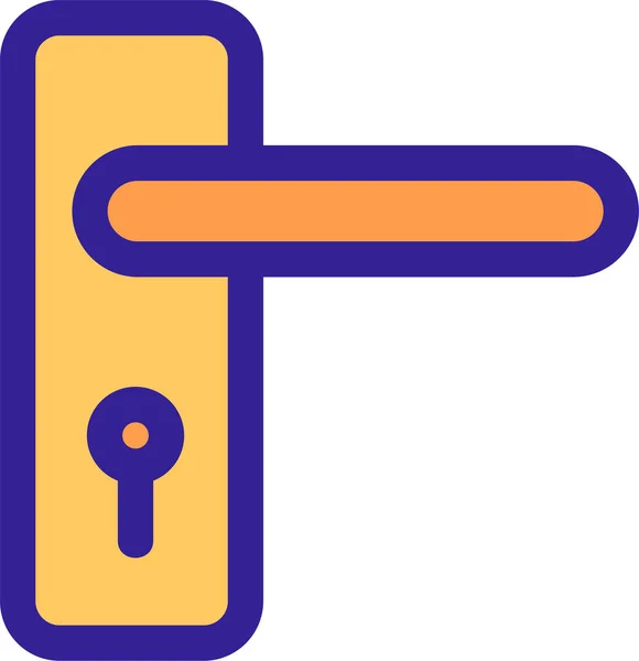 Ikona Klucza Konturu Drzwi — Wektor stockowy