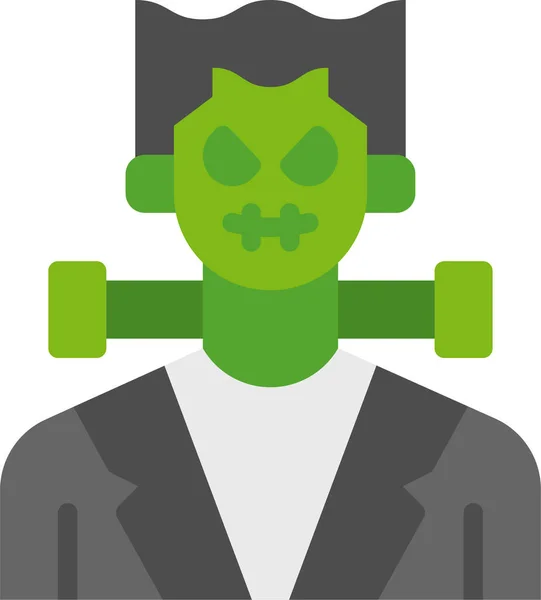 Icono Halloween Terror Frankenstein Estilo Plano — Archivo Imágenes Vectoriales