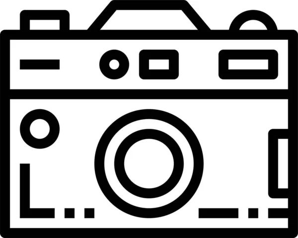 Camera Foto Foto Pictogram Omtrek Stijl — Stockvector