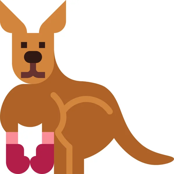 Kangourou Boxe Animal Icône — Image vectorielle