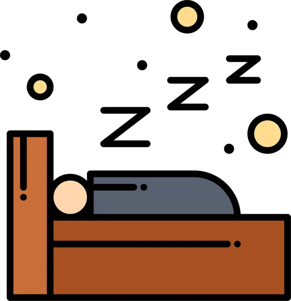 Gece Uyku Ikonu Tam Hatlı Taslak Biçiminde — Stok Vektör