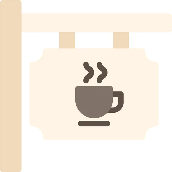 Letrero Icono Café — Vector de stock