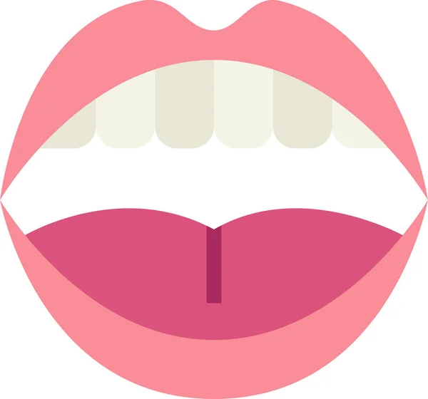Οδοντιατρική Εικόνα Στόμα Επίπεδη Στυλ — Διανυσματικό Αρχείο