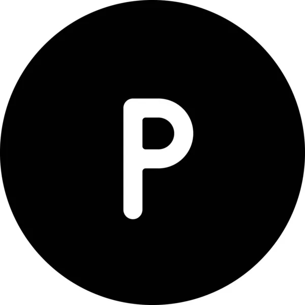 Иконка Парковки Автомобилей Твердом Стиле — стоковый вектор