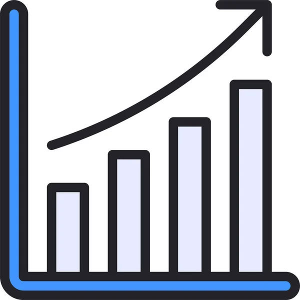 Estadística Icono Gráfico Barras — Vector de stock