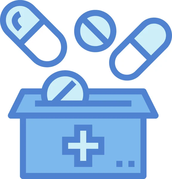 Medicine Donation Pills Icon Filled Outline Style — Stock Vector