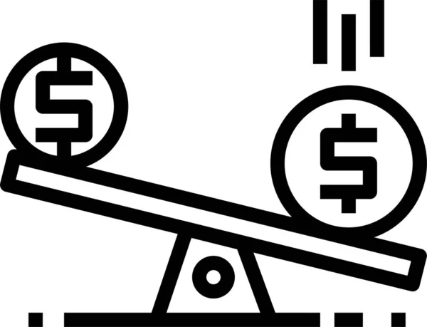 Finance Percentage Rate Icon Outline Style — 图库矢量图片