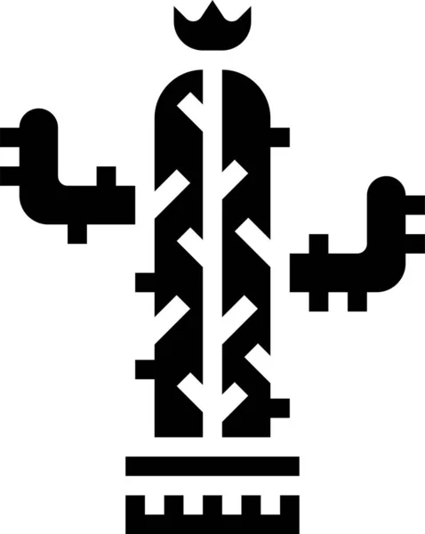 Іконка Ботанічного Кактуса Твердому Стилі — стоковий вектор