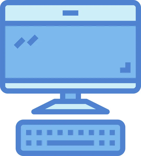 Computer Elektronisch Scherm Icoon Gevulde Outline Stijl — Stockvector