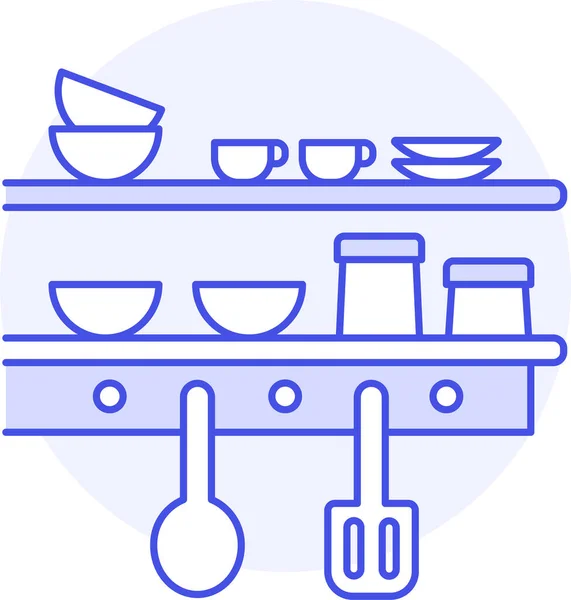 Skålar Matlagning Köksredskap Ikon Mat Drycker Kategori — Stock vektor