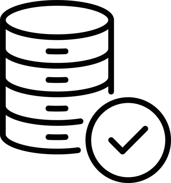 Lista Verificación Base Datos Icono Alojamiento — Vector de stock