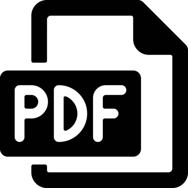 Office Datei Pdf Symbol Solidem Stil — Stockvektor