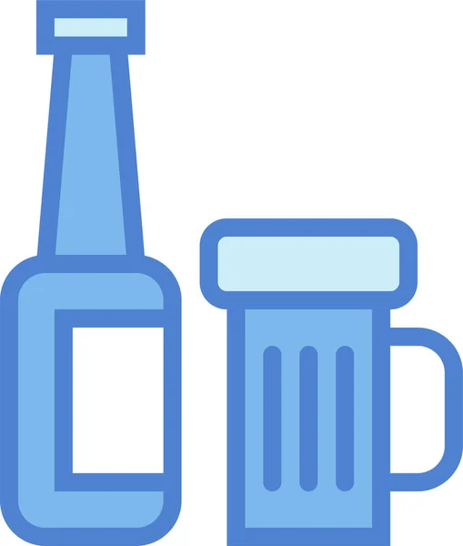 Alcohol Alcoholic Beer Icon Filled Outline Style — Stock Vector