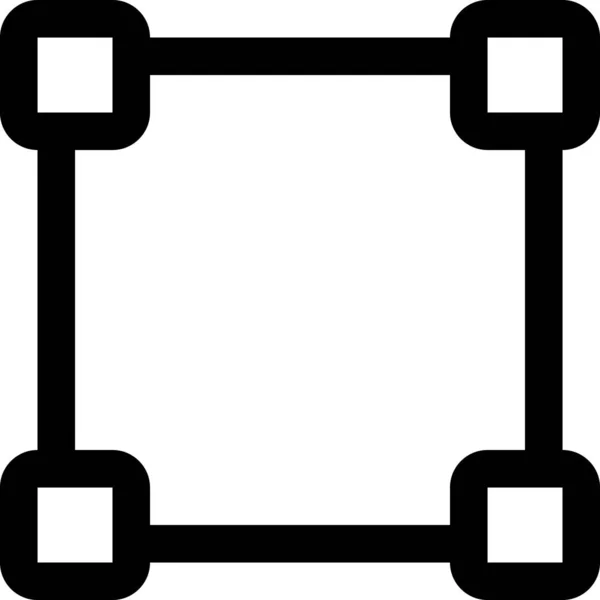 Ikon Titik Kuadrat Vektor Dalam Gaya Outline - Stok Vektor