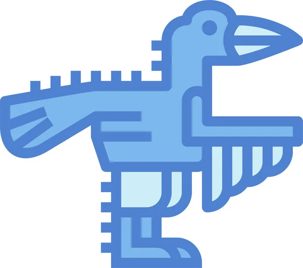 Zvířata Dinosaurus Troodon Ikona Vyplněném Obrysu Stylu — Stockový vektor