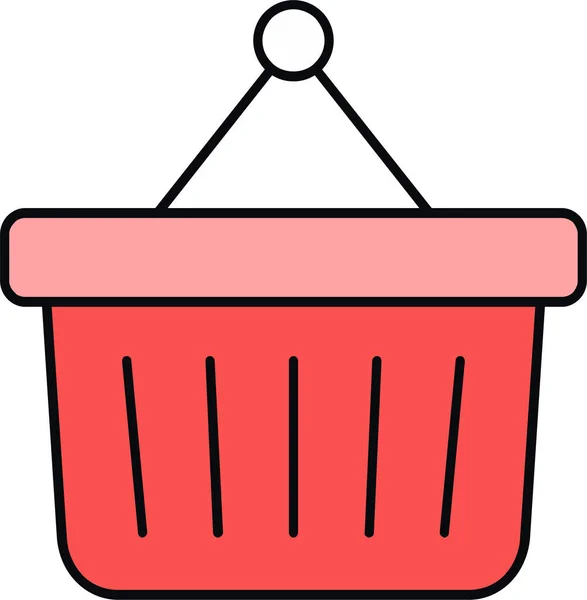 Basket Shopping Shop Icon Filled Outline Style — Stock Vector