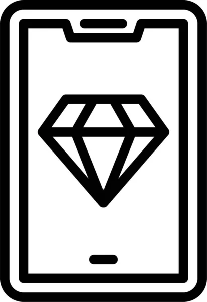 다이아몬드 스마트폰 럭셔리 아이콘 — 스톡 벡터