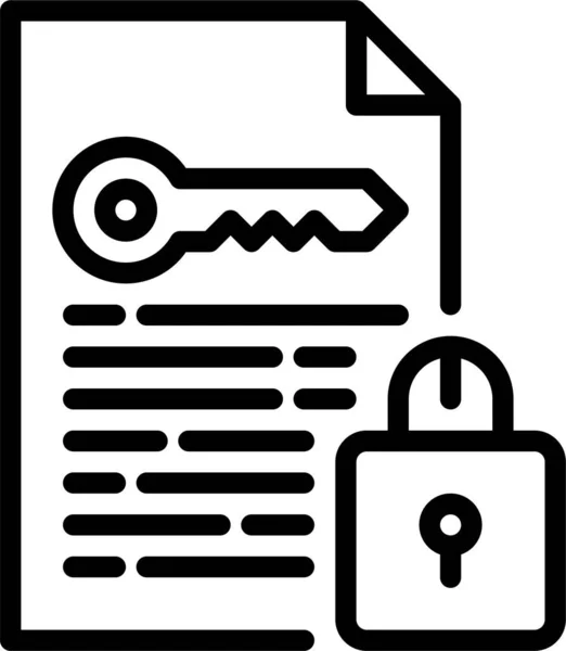 Encryption File Key Icon — Stock Vector