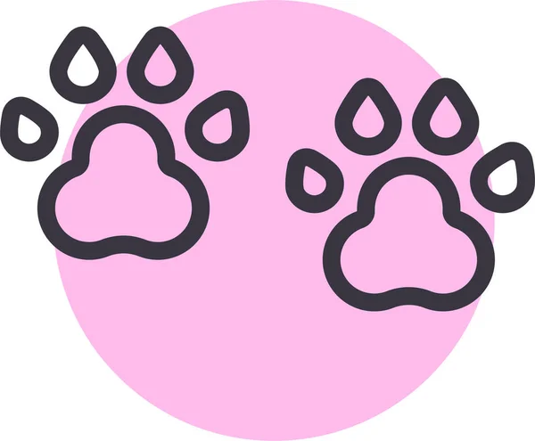 Animal Footmarks Icône Empreinte Dans Style Contour — Image vectorielle