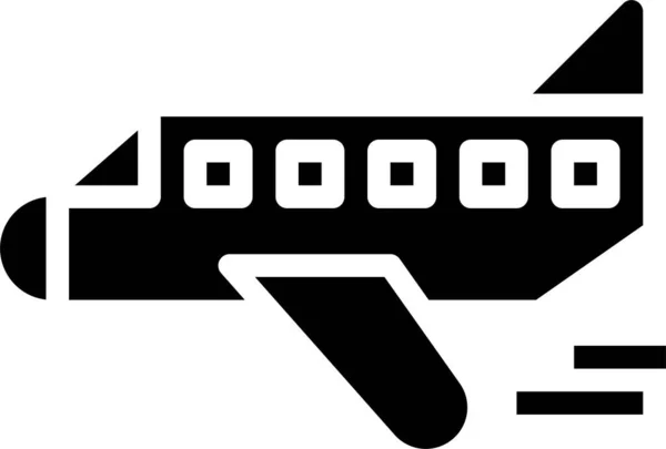 Avión Vuelo Avión Icono Estilo Sólido — Vector de stock