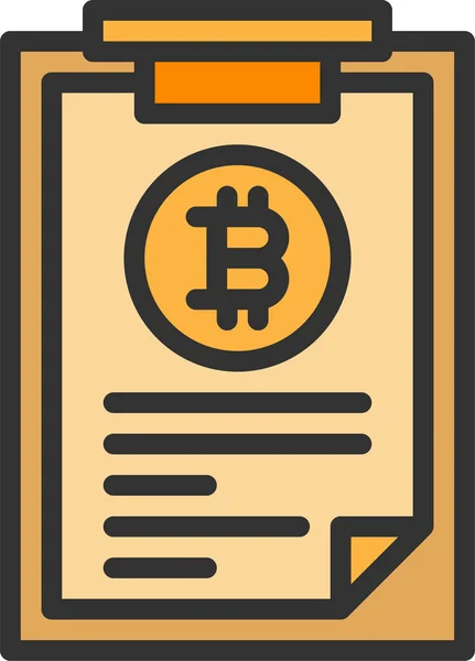 Bitcoin Portapapeles Icono Criptomoneda — Vector de stock