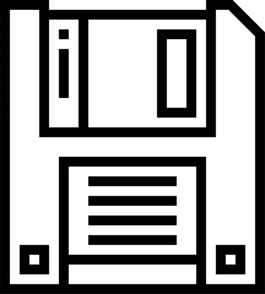 Disk Diskette Ikon Floppy Dalam Gaya Outline - Stok Vektor