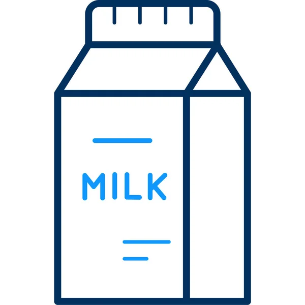 Ontbijt Verse Melk Pictogram Omtrek Stijl — Stockvector