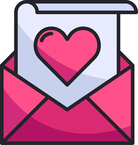 Mail Enveloppe Hart Icoon Liefde Romantiek Categorie — Stockvector