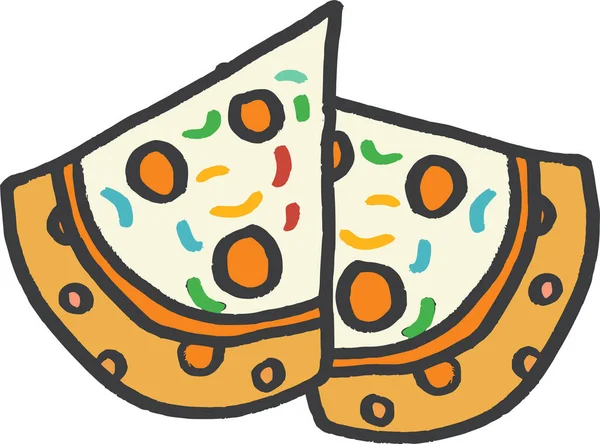 Cheese Delicious Food Icon Handdrawn Style — 스톡 벡터