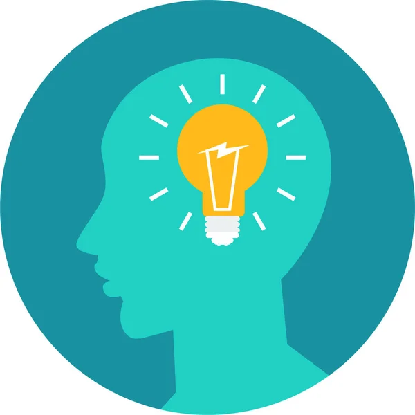 Idea Brain Business Icon Flat Style — Stock Vector