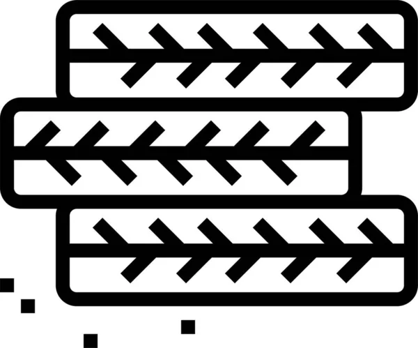 Unidad Icono Transporte Neumáticos Estilo Esquema — Archivo Imágenes Vectoriales